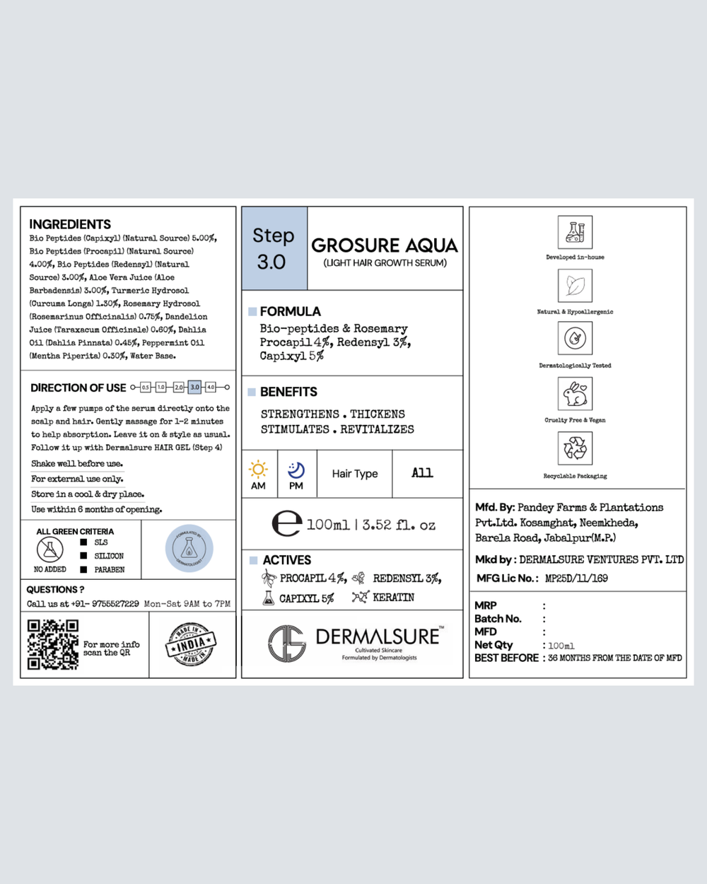 Grosure Aqua Light Hair Growth Serum