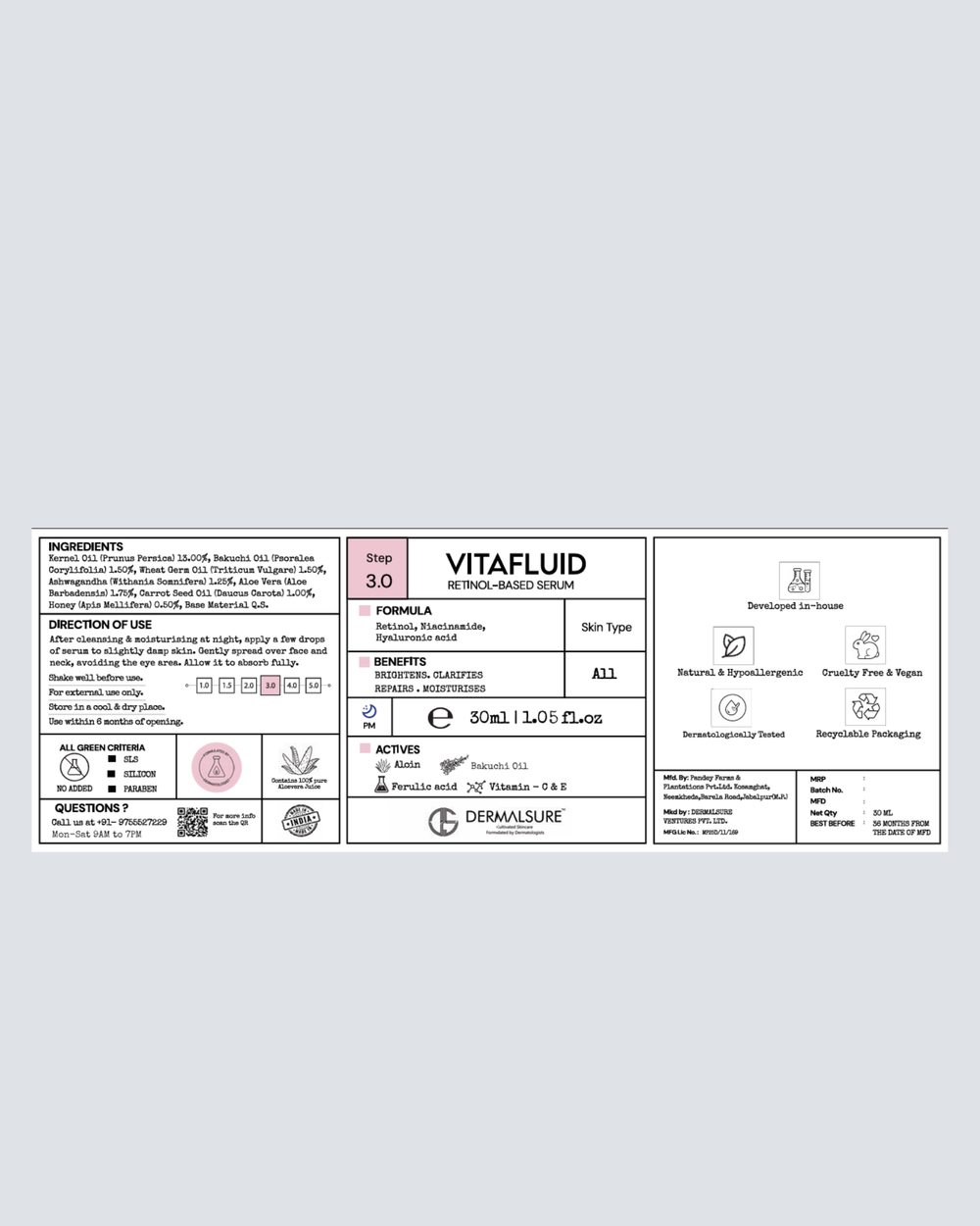Vitafluid Night Repair Face Serum