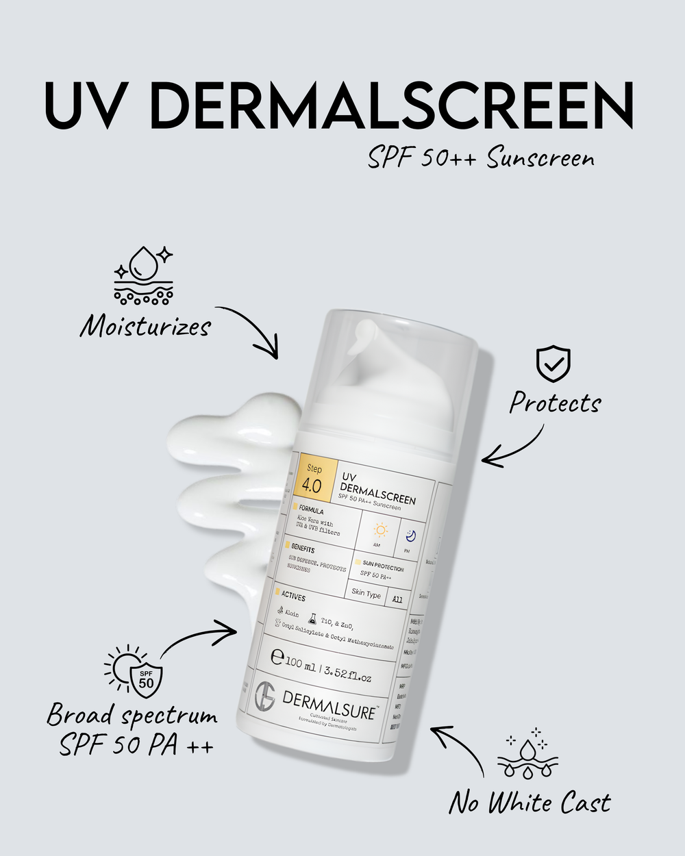 UV Dermalscreen SPF-50 PA++ Sunscreen